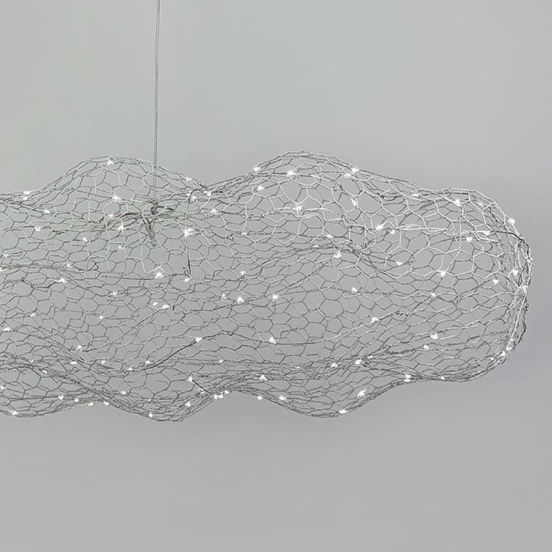 Декоративна люстра-хмаринка LED CLOUD у білому корпусі 100х50 см