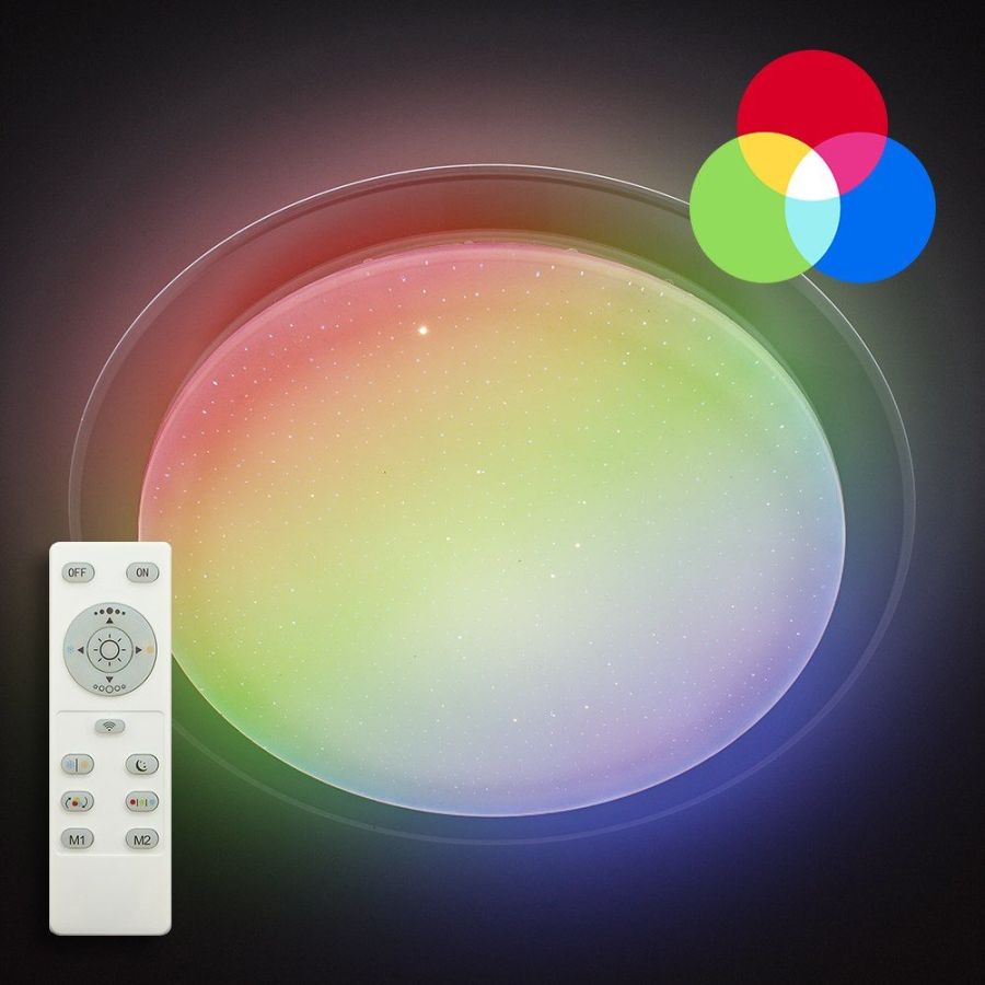 RGB смарт світильник з пультом SATURN 25W RGB круглий