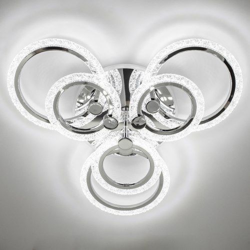 Люстра світлодіодна з пультом LILY RGB 90W Ø 60 см хром