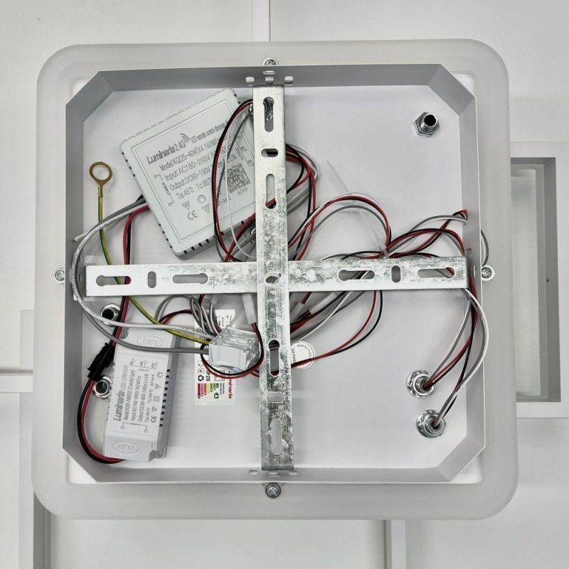 Стельова з пультом світлодіодна люстра GENNY SQUARE RGB 105W 4S біла