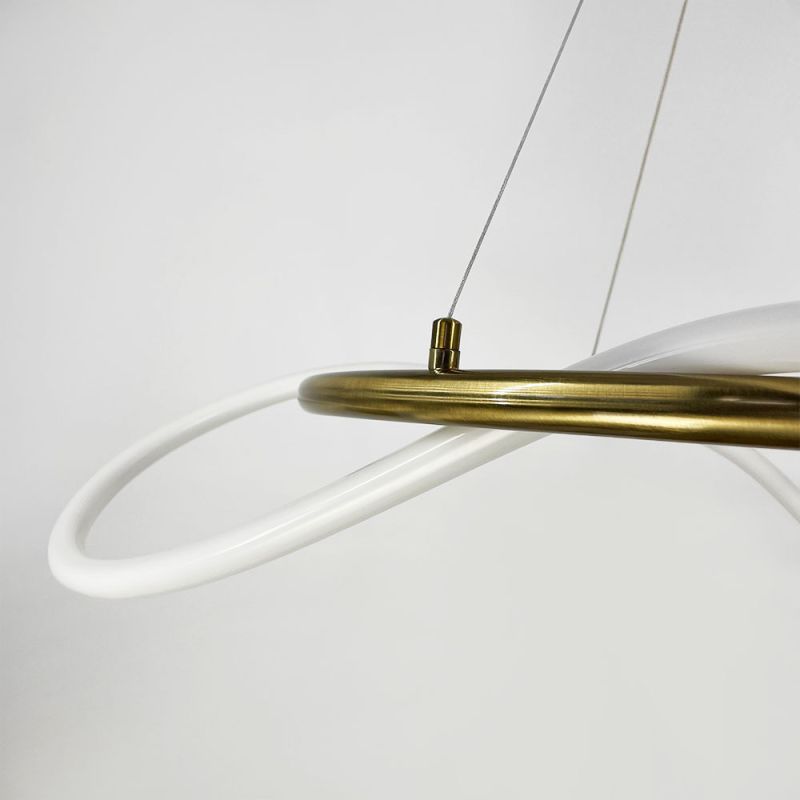 Кільцева латунна люстра з гнучкою LED стрічкою Ø105 см (кільце 80 см)