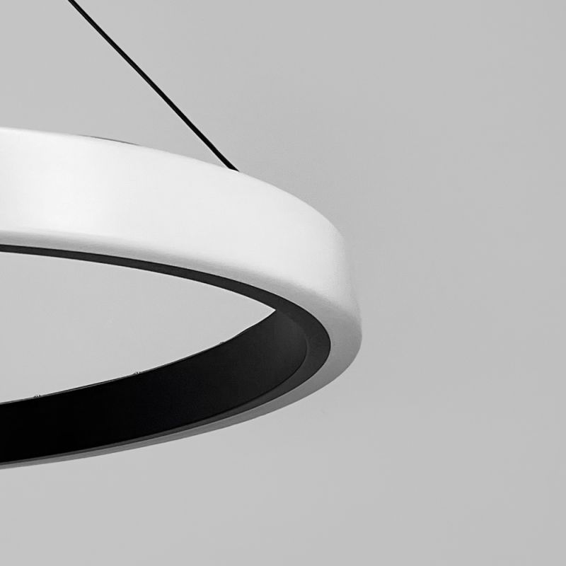 LED люстра підвісна в кільцевому чорному корпусі Ø 70 см