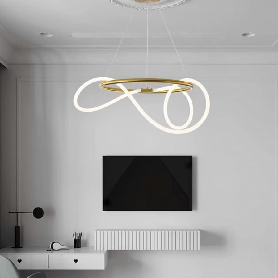 Латунна кільцева люстра ELISION з гнучкою LED стрічкою Ø 60 см