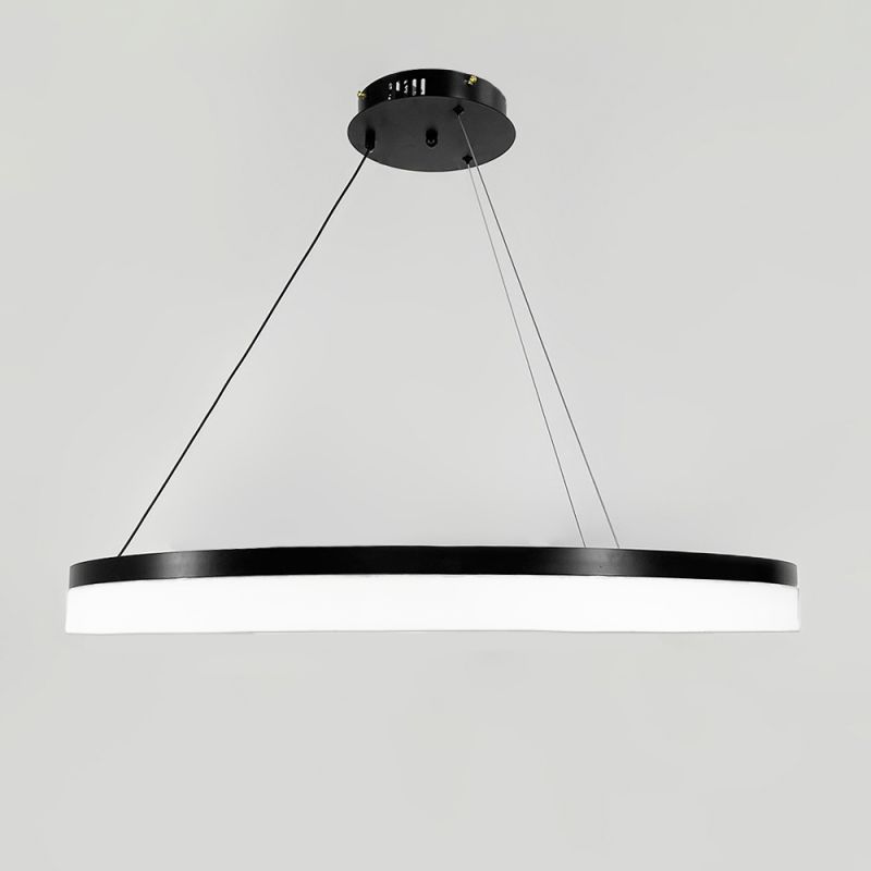 Сучасна LED люстра у чорному каркасі Ø 80 см