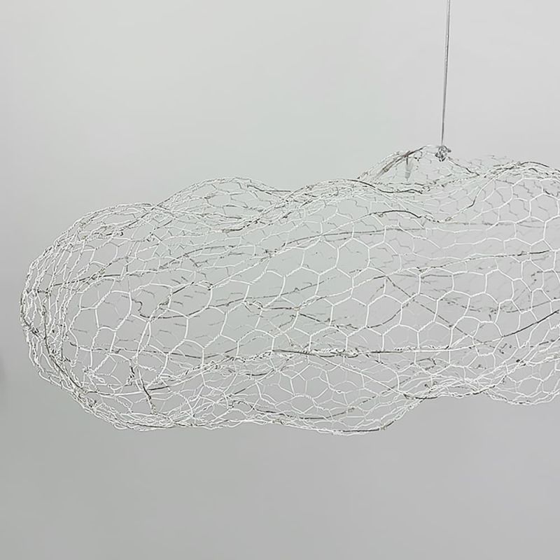 Декоративна люстра-хмаринка LED CLOUD у білому корпусі 100х50 см
