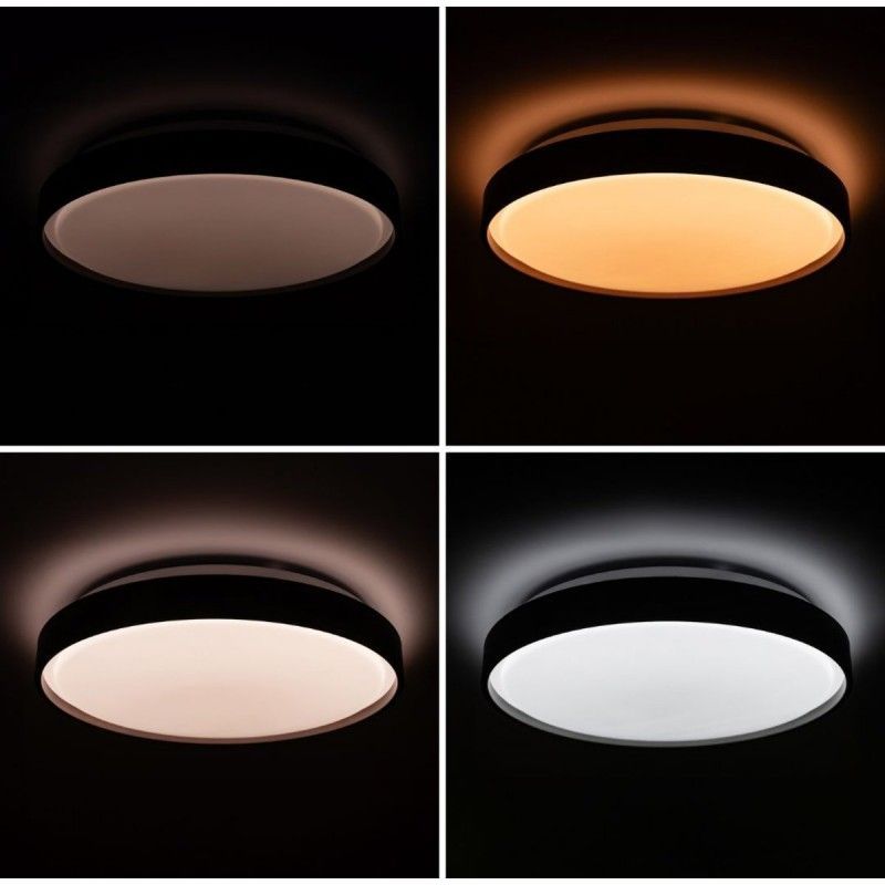 LED смарт світильник з пультом ATLAS матовий 60W чорний метал IP40