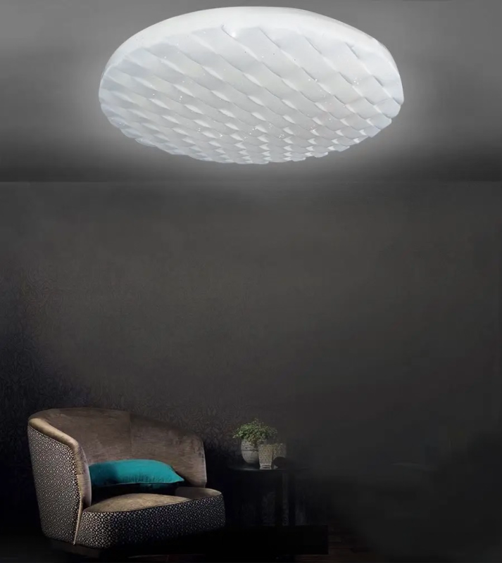LED Світильник CELL срібло зоряне небо 60W з пультом