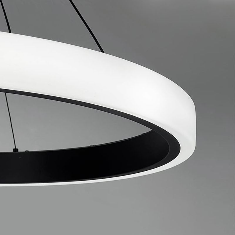LED люстра підвісна в кільцевому чорному корпусі Ø 50 см