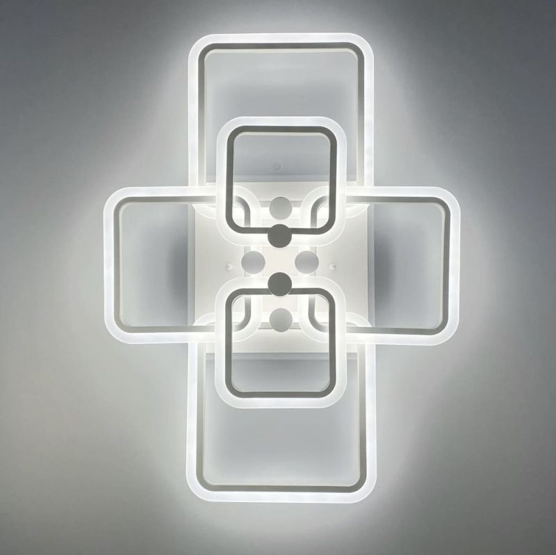 Світлодіона LED люстра на 2+2+2 ріжки квадратної форми