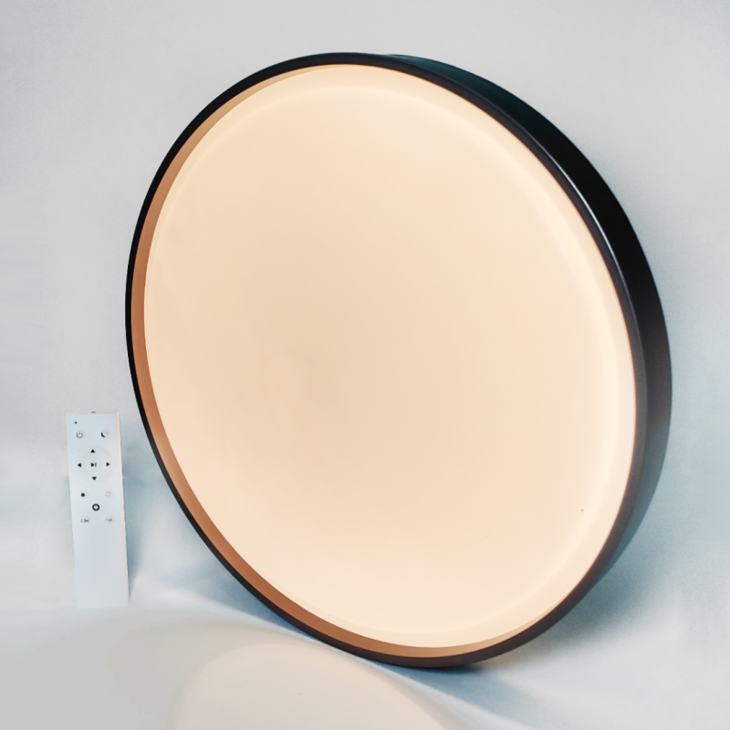 LED смарт світильник з пультом ATLAS матовий 60W чорний метал IP40