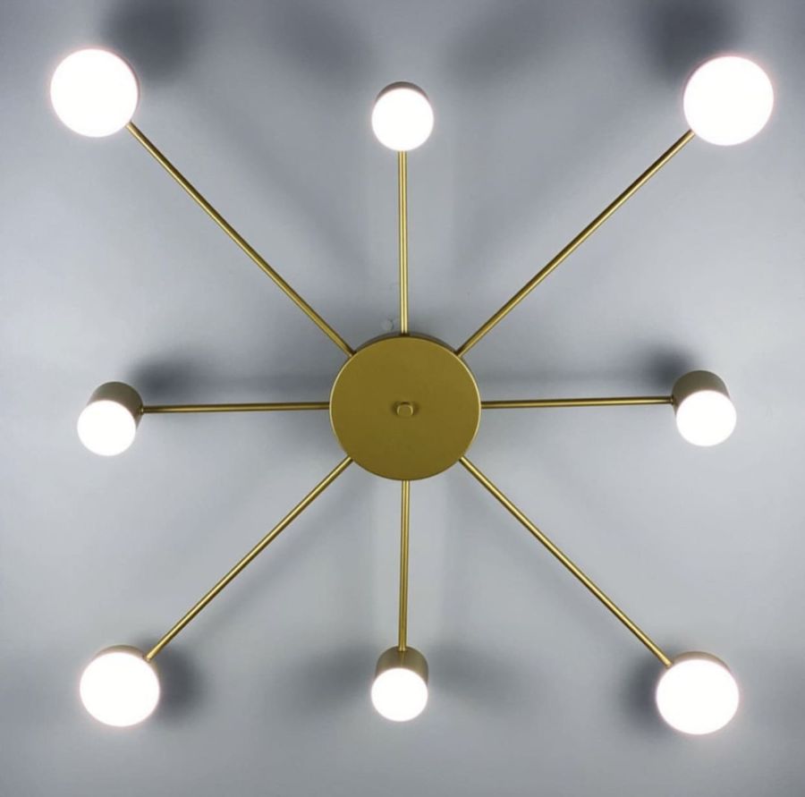 Стельовий LED світильник золотистого кольору