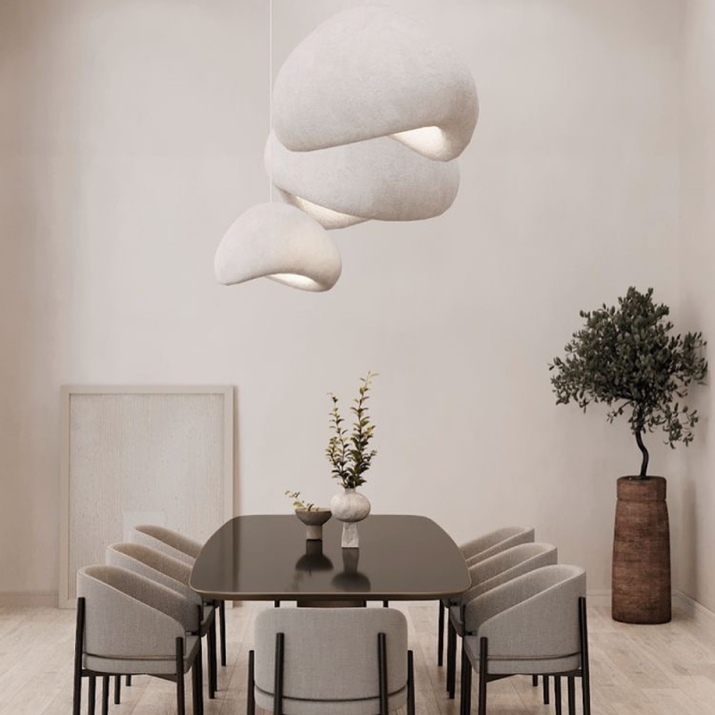 Текстурний гіпсовий підвісний світильник 20х30 см