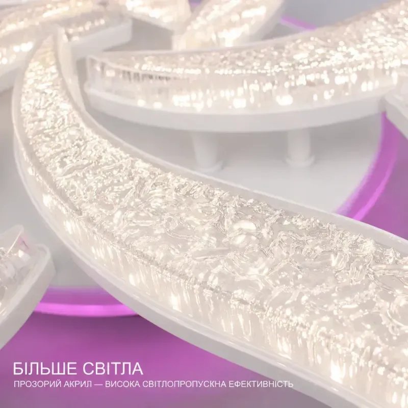 Люстра стельова світлодіодна біла з пультом RGB ELLA 65W Ø 52 см