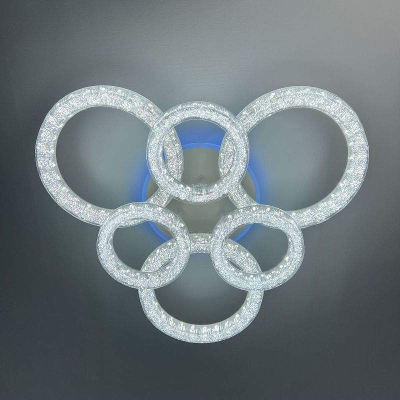 LED люстра з кольоровою підсвіткою ICEBERG ROUND RGB 90W 6R WHITE/ICE