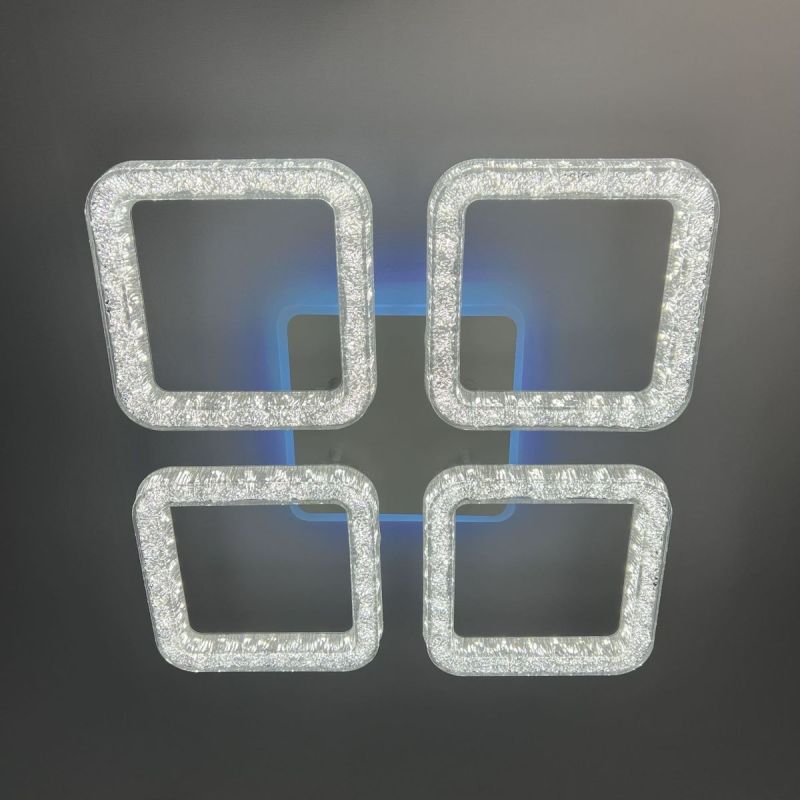 LED люстра з кольоровою підсвіткою ICEBERG SQUARE RGB 80W 4S WHITE/ICE