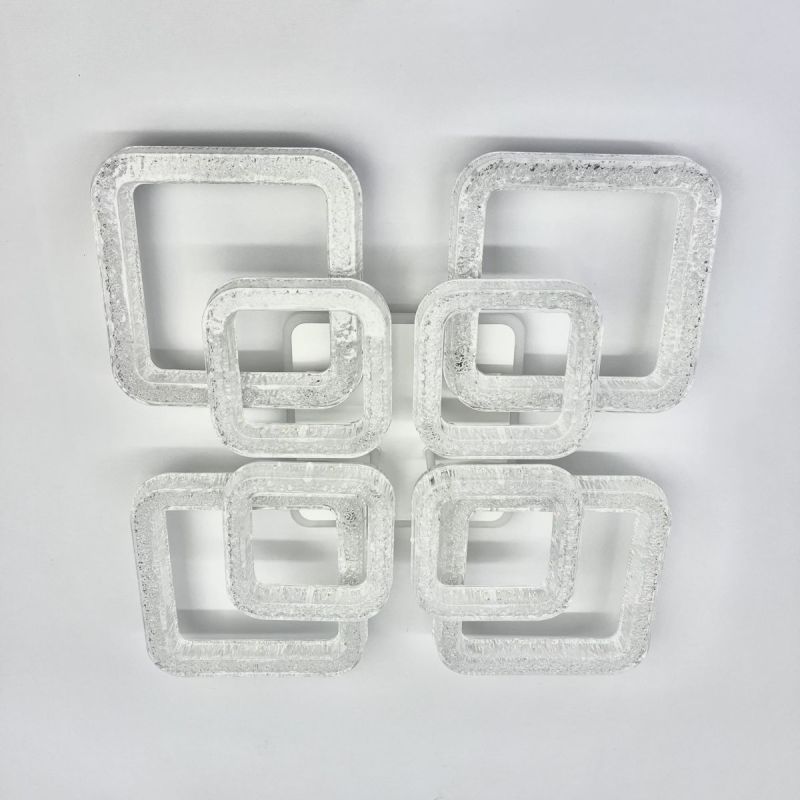 LED люстра з кольоровою підсвіткою ICEBERG SQUARE RGB 120W 8S WHITE/ICE