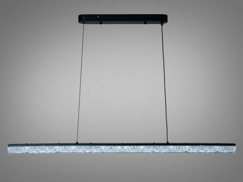 Видовжена люстра з кристалами XH1001/1000BK Ø 100 см 28W чорна