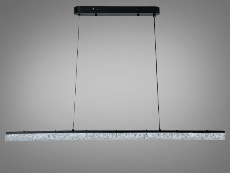 Видовжена люстра з кристалами XH1001/1000BK Ø 100 см 28W чорна